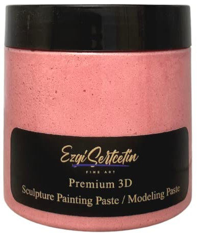 Pâte de peinture pour sculpture 3D, pâte de texture, plâtre décoratif, prête à l'emploi, couleurs uniques, idéal pour les œuvres d'art, pochoir, fleurs, texture, relief artistique, 170 g (rose