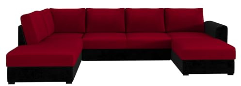 Mirjan24 Ecksofa Wilma Premium, 2 Bettkasten und Schlaffunktion, Eckcouch Polsterecke Sofa Couchgarnitur Schlafsofa Bettsofa (Magic Ve. 2219 + Venus Ve. 2926 + Venus Ve. 2926, Seite: Links)