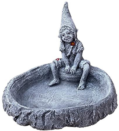 stoneandstyle Insektentränke mit Elfe frostfest Steinguss ⌀ 14 cm