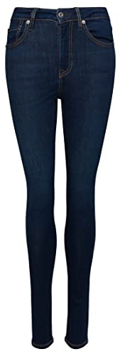 Superdry Damen Skinny Jeans aus Bio-Baumwolle mit hohem Bund Van Dyke Mittel Used 28/30