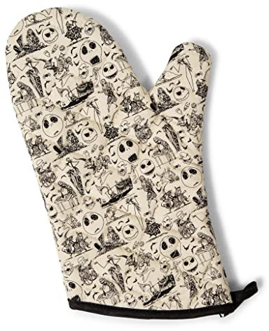 Disney The Nightmare Before Christmas Black and White Kitchen Oven Mitt Glove