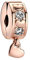 BEEUVIP Clip d'amore oro rosa Charm per bracciali, ciondoli in argento 925, perline per collane, per la festa della mamma, compleanno, regalo di Natale