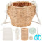 WEBEEDY Korbflechten Korbflechter-Kits DIY Mini-Rattan-Eimertasche Flechtmaterial Flechtset Handgewebte Umhängetasche Aus Stroh Für Frauen Mädchen Strand Reisen Einkaufsbummel
