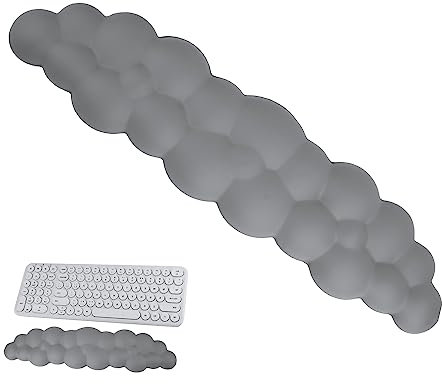 SAVITA Keyboard Cloud Wrist Rest, Soft Comfortable Cute Keyboard Wrist Rest No-Slip Ergonomic Wrist Support Cloud Keyboard Memory Foam for Computer, Laptop, Gaming (Gray)