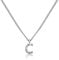 GD GOOD.designs Kette mit Buchstaben C Silber für Damen I Hautverträgliche Halskette mit initialen Anhänger I Silberne 316L Edelstahl Buchstabenkette - Valentinstag-Geschenk für Sie und Ihn
