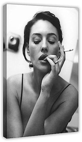 ZAPORA Monica Bellucci Poster, Leinwand, Poster, Wandkunst, Dekordruck, Bild, Gemälde für Wohnzimmer, Schlafzimmer, Dekoration, Rahmenstil, 40 x 60 cm