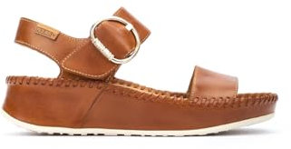 Pikolinos Sandalias cuña en Cuero Marina para Señora Color Brandy