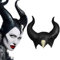 RichDeer Halloween Kostüm Damen Königin Hörner Helm Cosplay Maleficent Kostüm Latex Schwarz, Hexenhut aus Latex, Teufelshörner Latex Haarreif, Latex Hut, Unisex Evil Queen Cosplay Kopfbedeckung