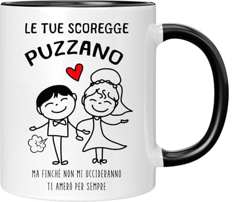 Jungle Mug Tazze marito e moglie, Le tue scoregge puzzano, tazze fidanzato, Idea Regalo Festa Di Compleanno,Idee Regali Originali Natale, tazze (Nero)