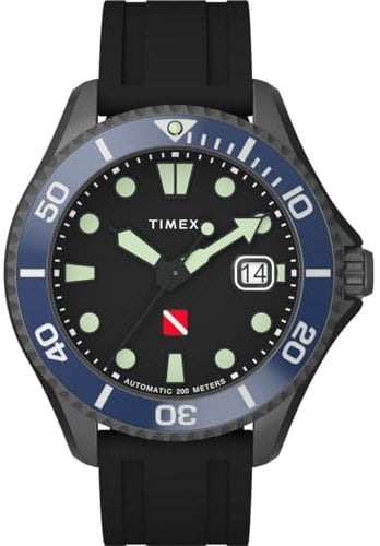 Timex Automatisch Herren Analog Armbanuhr mit Kautschukband Tiburón