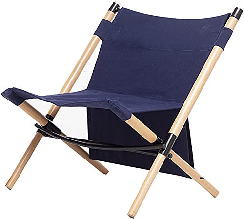 Liegestuhl-Klappstuhl, Outdoor-Pause, Massivholz-Liegestuhl, klappbarer Segeltuchsitz, Hocker für Balkon, Außenpool, Freizeit, Strandlounge, Blau schön/Blau Hopeful