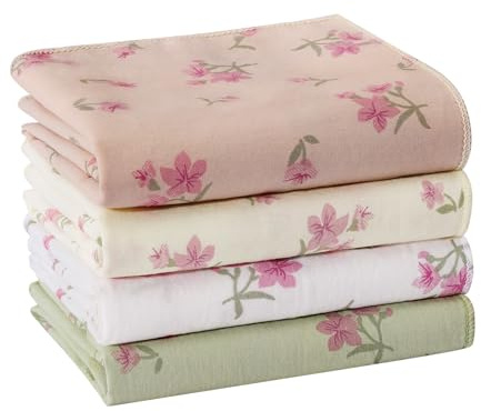 Blumen-Stofftaschentücher damen, weiche Baumwoll-Taschentücher für Frauen | 100% Baumwolle, für Alltag & Hochzeit, Maschinenwaschbar, Weich zur Haut und langlebig, Buntes Muster