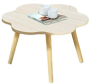 Beistelltisch in Sonnenblumenform, Nachttisch, Couchtisch für Wohnzimmer, Schlafzimmer, kleine Räume, einfache Montage, moderner Heimdekor-Nachttisch mit Beinen aus Naturholz, Ahorn, 30 cm h