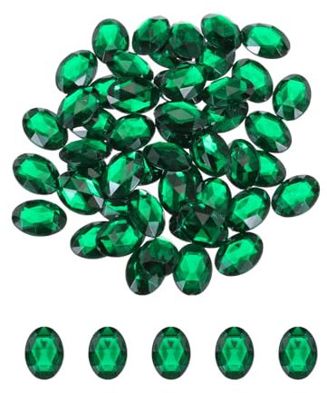 QUARKZMAN 50 Stück Strasssteine Dunkelgrün, 18x13mm, Glitzersteine zum Basteln und Rhinestones, für DIY Basteln, Perlen, Hochzeit Party, Kostüme, Schmuckherstellung