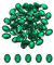 QUARKZMAN 50 Stück Acryl Oval Edelsteine 13x18 mm Flache Rückseite Künstliche Strasssteine für DIY Basteln Perlen Hochzeit Party Gesichtsbemalung Schmuckherstellung Grün