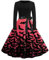 Déguisement Halloween Femme Grande Taille Robe d'halloween Imprimée à Manches Longues Cocktail Hepburn Costumes Deguisement (Rose,XL)