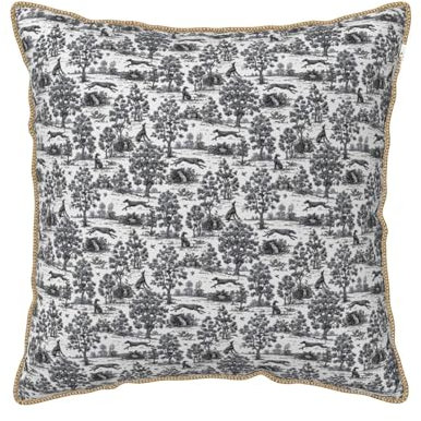 YounPrenG Kissen, Kissenbezüge aus Samt mit goldenem Rand, Kissenbezüge, Dekokissen für Zuhause, Bett, Sofa, Auto,Schwarzer Windhund-Toile