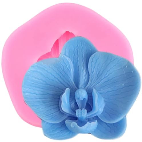 Silikonform für Orchideen, 6,1 x 4 cm, Orchidee, Seife, Rose, Blume, Fondant, Phalaenopsis, Cupcake, Gelee, Kerzen, Süßigkeiten, Schokolade, Kuchendekoration, Backwerkzeug