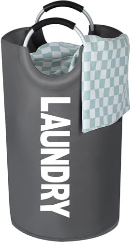 Votoko Wäschesammler mit Griff, 115L Wäschekorb Faltbare Wäschesack aus Oxford-Stoff, Wasserdicht Wäschebehälter Laundry Baskets, Wäschesortierer Aufbewahrungsbehälter für Schlafgemach, Grau