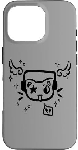 iPhone 16 Pro Y2K 90s Cat with Headphone Headset Case