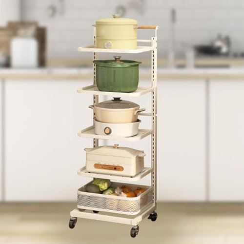 Organizador de almacenamiento de cacerolas de esquina con estante de pie y cajas blancas, organizador de cocina que ahorra espacio para cacerolas, ollas y sartenes