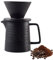 Pasdrucn 500ml Kaffeefilter Porzellan Mit Tasse, Pour Over Kaffeebereiter Mit Keramikbecher, Kaffeekanne Mit Filter, Pour Over Kaffee-Tropfer, Kaffeefilter Wiederverwendbar (Schwarz)