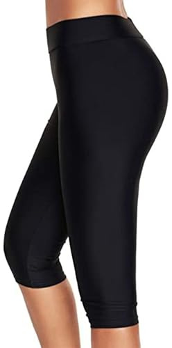 Asoodiy Long Swim Shorts Women Capri Swimming Leggings Knee Length | capris leggings, swim leggings women, knee length leggings, 3/4 swim leggings ladies, knee length swim shorts