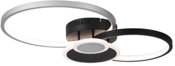 Ceiling Light Bedroom Lamp Ring Design Light Black L 58 cm