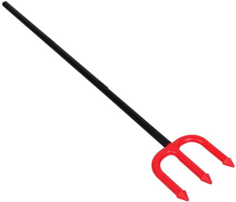 Generisch Halloween-Show-Requisiten Halloween Party Deko Halloween Dekoration Bühnendekoration Teufelsgabel Prop Dämon-Cosplay Halloween-Requisite Zubehör für Dämonenkostüme Heugabel rot