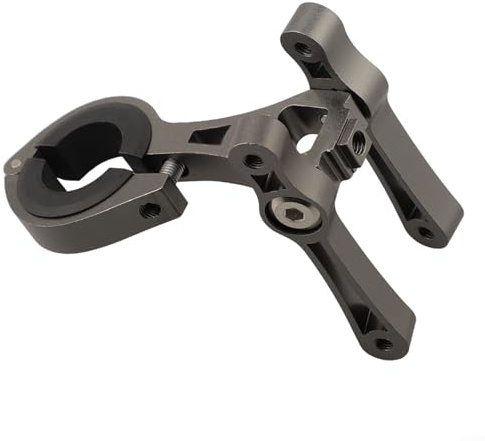 Fahrrad-Wasserflaschenhalter-Adapter, Aluminiumlegierung, doppelter Flaschenhalter, verstellbarer Winkel für Lenker, Sattelstützenrahmen, 80 mm (grau)