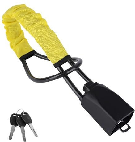 Bryzal Steering Wheel Lock with 3 Keys, Seat Belt Lock High Visibility Car Locks Cut Resistance Anti-Theft Device Universal Steering Wheel to Seat Belt Locks, for Cars SUV Van Golf Cart Truck