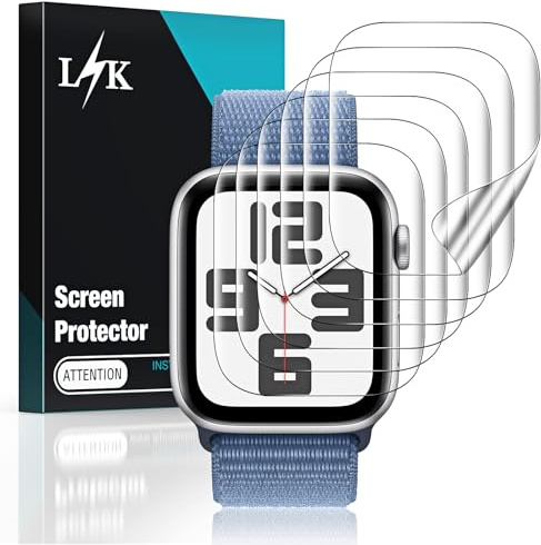 LϟK für Apple Watch SE 3/2/1 Series 6/5/4 44mm Schutzfolie - 6 Stücke | Volle Abdeckung, HD Klar Blasenfrei Kratzfest, Berührungsempfindlich Flexible TPU Displayschutzfolie für iWatch