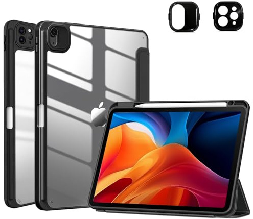 TXWLLIU Hülle für iPad Pro 11 Zoll 2022/2021/2020/2018, Air 11 Zoll M3/M2 2025/2024, iPad Air 5./4. Generation 2022/2020 10,9 Zoll, Ultradünne Leichte Schutzhülle, Auto Sleep/Wake, Schwarz