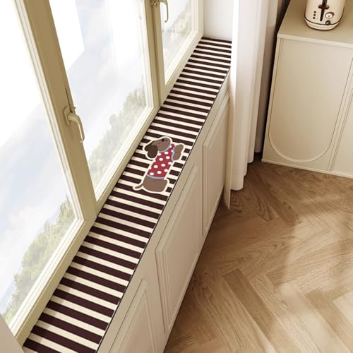 Fensterbank Verkleidung Innen Niedliche Fensterbankmatte aus Karton, Saugfähiger Fensterschutz für Pflanzen, Fensterbankkissen für Erkerfenster im Schlafzimmer(Style A,180x25cm/71x10in)