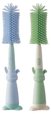 2 Pièces Goupillon Biberon Silicone, 3 en 1 Brosse Bouteille, Brosse Biberon Souple pour Nettoyer Les Biberons et Les Tasses