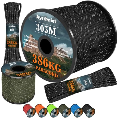 Aystkniet Reflective Paracord 850Ib, Outdoor Para Cord