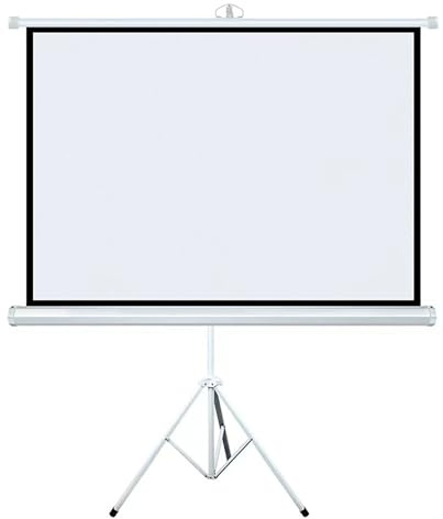 Wall Pull Down Projector Screen, Portable 60/72 inch 16:9/4:3 White Fiberglass Projector Screen With Tripod Stand(16:9 60in)