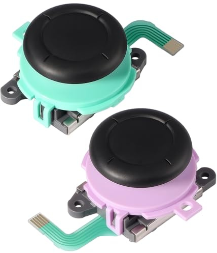 Ceozon Carbon Film 3D Joystick Replacement Compatible with Switch 2 Joycons, Upgraded Anti-Drift, Full Wrap Dustproof Ring, Enhanced Spring & Silicone Shock Absorption, 1 Pair Left & Right