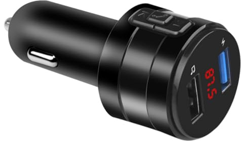 LAPYAPPE Trasmettitore Fm Wireless 5.0 Nero in Abs per Auto con Doppia Porta USB per Ricarica Simultanea, Mp3 Vivavoce e Adattatore Radio Auto