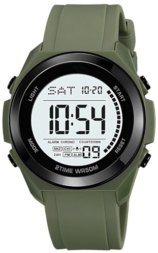 Orologio da donna con contapassi, orologio fitness senza cellulare senza connessione app, retroilluminazione EL, cinturino in silicone, display ora e sveglia, confezione regalo, 25 cm