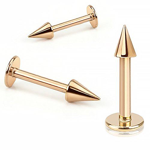 Autiga Labret Piercing Lippenpiercing Stab Monroe Madonna Medusa Stecker Stud Rosè Gold Spike Spitze