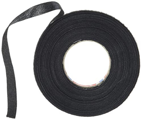 tesa Multi-Auktion 51608-Cinta Aislante para árboles de Cables (algodón, 9 mm x 15 m), Negro, 9mm x 15m