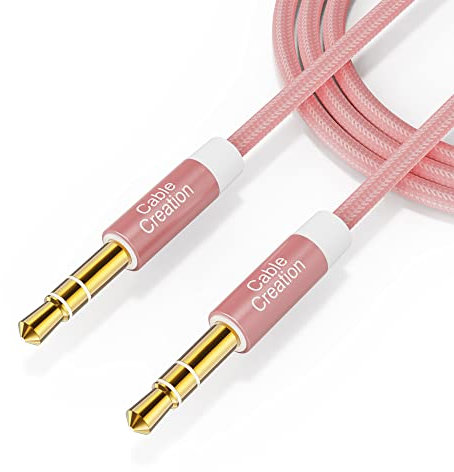 3.5mm Aux Kabel, CableCreation 3,5mm Stereo Audiokabel (Stecker auf Stecker), Klinkenkabel Kompatibel mit iPhone,Auto, Kopfhörern, Tablets, Priva III usw. 1.8M/6FT, Rosegold