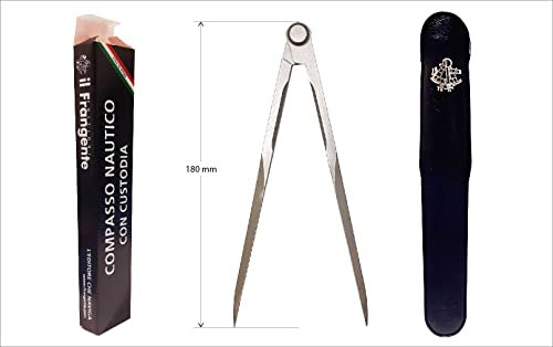 Il Frangente NF/30 Compasso Nautico in Metallo Satinato a Punte Fisse, 18 cm