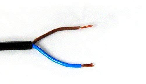 Schlauch-Leitung, schwarz, 2 adrig, H05 VV-F 2G 0,75 mm² für flexible Verlegung, 300V, Strom-Kabel für mittlere Beanspruchung (5m)