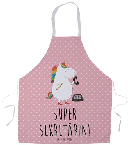 Mr. & Mrs. Panda Schürze Einhorn Sekretärin - Geschenk, Bürokraft, Grill, Büro, Einhörner, Barkeeper, Unicorn, Küchenschürze, Kochschürze, Küchenzubehör