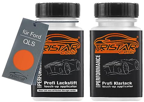 TRISTARcolor Autolack Lackstift Set für Ford QLS Ocean Red Trucks Basislack Klarlack je 50ml