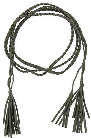 Moonbow Gürtel aus Wildlederimitat mit Bommel – Gürtel für Damen, mit Bommel – schmaler Gürtel Gr. One size, grün - vert khaki