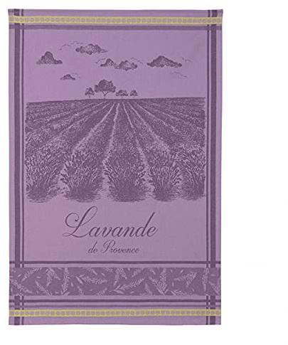 Coucke Jacquard-Handtuch aus französischer Baumwolle, Lavendelfelder, 50,8 x 76,2 cm, Lavendel, 100% Baumwolle