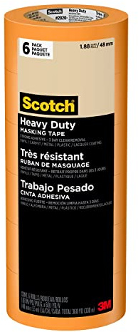Scotch 3M 2020 Heavy Duty Masking Tape: 1.88 in. x 60 yds. (Orange) / 6-pack
